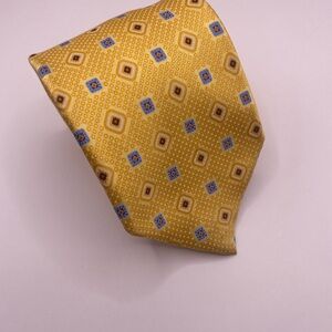 Canali Yellow and Blue Patterned Tie